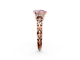 Rose gold Fancy Pink Pear  Solitaire Diamond Ring with Filigree Band and Four-Prong Setting_49