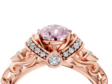 Rose gold Fancy Pink Pear  Solitaire Diamond Ring with Filigree Band and Four-Prong Setting_51