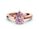 Rose gold Fancy Pink Pear  Solitaire Diamond Ring with Four-Prong Setting and Classic Band_3