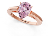 Rose gold Fancy Pink Pear  Solitaire Diamond Ring with Four-Prong Setting and Classic Band_4