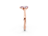 Rose gold Fancy Pink Pear  Solitaire Diamond Ring with Four-Prong Setting and Classic Band_5