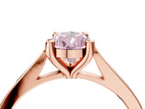 Rose gold Fancy Pink Pear  Solitaire Diamond Ring with Four-Prong Setting and Tapered Band 4