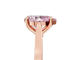 Rose gold Fancy Pink Pear  Solitaire Diamond Ring with Four-Prong Setting and Tapered Band 5