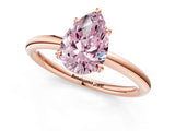 Rose gold Fancy Pink Pear  Solitaire Diamond Ring with Four-Prong Setting on a Plain Band_21