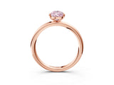 Rose gold Fancy Pink Pear  Solitaire Diamond Ring with Four-Prong Setting on a Plain Band_23