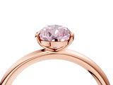Rose gold Fancy Pink Pear  Solitaire Diamond Ring with Four-Prong Setting on a Plain Band_24