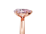 Rose gold Fancy Pink Pear  Solitaire Diamond Ring with Four-Prong Setting on a Plain Band_25