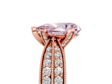 Rose gold Fancy Pink Pear  Solitaire Diamond Ring with Milgrain Pavé Band and Four-Prong Setting_25