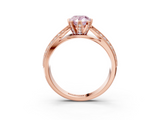 Rose gold Fancy Pink Pear  Solitaire Diamond Ring with Milgrain Pavé Band and Four-Prong Setting_34