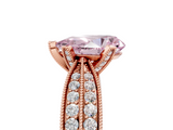 Rose gold Fancy Pink Pear  Solitaire Diamond Ring with Milgrain Pavé Band and Four-Prong Setting_36