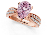 Rose gold Fancy Pink Pear  Solitaire Diamond Ring with Milgrain Pavé Band and Four-Prong Setting_49