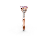 Rose gold Fancy Pink Pear  Solitaire Diamond Ring with Pavé Band and Four-Prong Setting_66