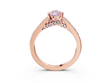 Rose gold Fancy Pink Pear  Solitaire Diamond Ring with Pavé Band and Four-Prong Setting_67