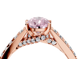 Rose gold Fancy Pink Pear  Solitaire Diamond Ring with Pavé Band and Four-Prong Setting_68