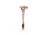 Rose gold Fancy Pink Pear  Solitaire Diamond Ring with Pave Band and Four-Prong Setting_199