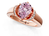 Rose gold Fancy Pink Pear  Solitaire Diamond Ring with Pave Band and Six-Prong Setting_32