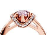 Rose gold Fancy Pink Pear  Solitaire Diamond Ring with Pave Band and Six-Prong Setting_35