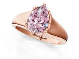 Rose gold Fancy Pink Pear  Solitaire Diamond Ring with Six-Prong Cathedral Setting_33