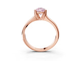 Rose gold Fancy Pink Pear  Solitaire Diamond Ring with Six-Prong Cathedral Setting_35