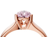 Rose gold Fancy Pink Pear  Solitaire Diamond Ring with Six-Prong Cathedral Setting_36