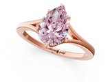 Rose gold Fancy Pink Pear  Solitaire Diamond Ring with Six-Prong Setting and Tapered Band_17