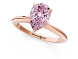 Rose gold Fancy Pink Pear  Solitaire Diamond Ring with Six-Prong Setting on a Classic Band 1