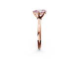 Rose gold Fancy Pink Pear  Solitaire Diamond Ring with Six-Prong Setting on a Classic Band 2
