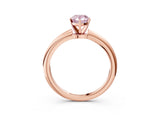 Rose gold Fancy Pink Pear  Solitaire Diamond Ring with Six-Prong Setting on a Classic Band 3
