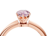 Rose gold Fancy Pink Pear  Solitaire Diamond Ring with Six-Prong Setting on a Classic Band 4