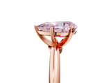 Rose gold Fancy Pink Pear  Solitaire Diamond Ring with Six-Prong Setting on a Classic Band 5