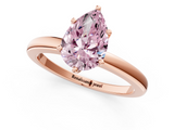 Rose gold Fancy Pink Pear  Solitaire Diamond Ring with Six-Prong Setting on a Classic Band_4
