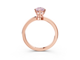 Rose gold Fancy Pink Pear  Solitaire Diamond Ring with Six-Prong Setting on a Classic Band_6