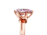 Rose gold Fancy Pink Pear  Solitaire Diamond Ring with Six-Prong Setting on a Classic Band_8
