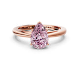 Rose gold Fancy Pink Pear  Solitaire Diamond Ring with Split Shank and Four-Prong Setting_12