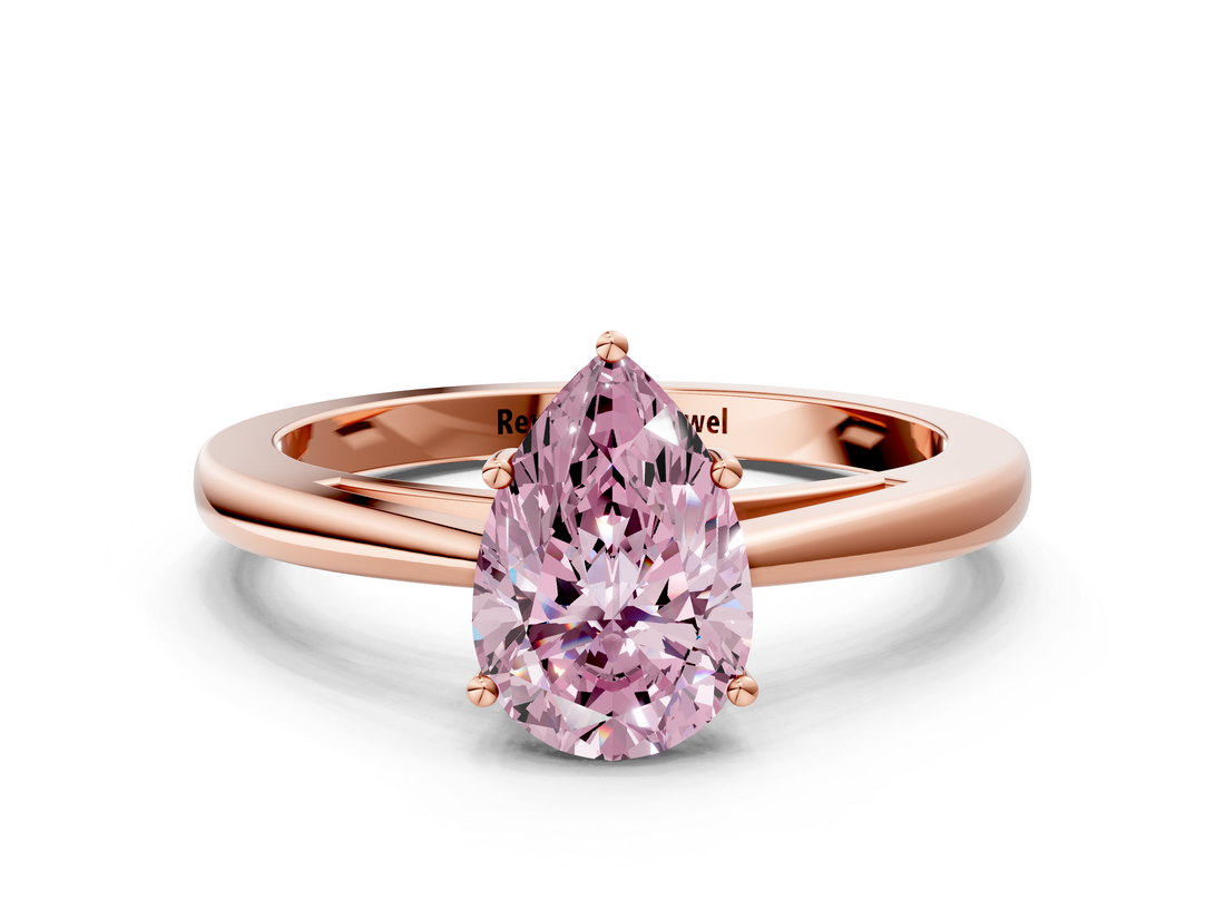 Rose gold Fancy Pink Pear  Solitaire Diamond Ring with Split Shank and Four-Prong Setting_20