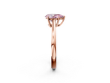 Rose gold Fancy Pink Pear  Solitaire Diamond Ring with Split Shank and Four-Prong Setting_22