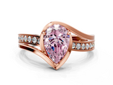 Rose gold Fancy Pink Pear  Solitaire Diamond Ring with Split Shank and Prong Setting_40