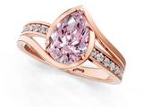 Rose gold Fancy Pink Pear  Solitaire Diamond Ring with Split Shank and Prong Setting_41