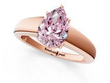 Rose gold Fancy Pink Pear  Solitaire Diamond Ring with Tapered Band and Four-Prong Setting_50