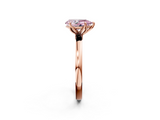 Rose gold Fancy Pink Pear  Solitaire Diamond Ring with Thin Band and Four-Prong Setting_5