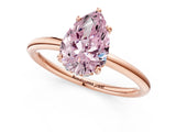 Rose gold Fancy Pink Pear  Solitaire Diamond Ring with a Classic Band and Four-Prong Setting 2