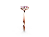 Rose gold Fancy Pink Pear  Solitaire Diamond Ring with a Classic Band and Four-Prong Setting 3
