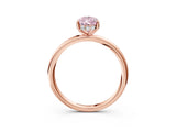 Rose gold Fancy Pink Pear  Solitaire Diamond Ring with a Classic Band and Four-Prong Setting 4