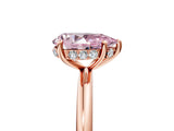 Rose gold Fancy Pink Pear  Solitaire Diamond Ring with a Classic Band and Four-Prong Setting