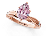 Rose gold Fancy Pink Pear  Solitaire Diamond Twisted Band with Four-Prong Setting_42