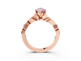 Rose gold Fancy Pink Pear  Solitaire Diamond Twisted Band with Four-Prong Setting_44