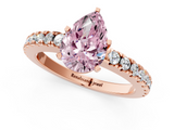 Rose gold Fancy Pink Pear  Solitaire Diamond with Pavé Band and Four-Prong Setting_49