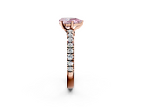 Rose gold Fancy Pink Pear  Solitaire Diamond with Pavé Band and Four-Prong Setting_50