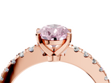 Rose gold Fancy Pink Pear  Solitaire Diamond with Pavé Band and Four-Prong Setting_52
