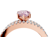 Rose gold Fancy Pink Pear  Solitaire Diamond with Pave and Channel Set Band_66